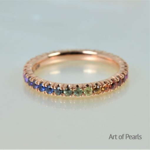 Rainbow ring 18k gold