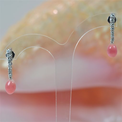 Natural Conchs pearls earrings pair