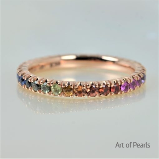 Rainbow sapphires ring 18K gold