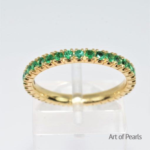 Ring 18k gold emeralds