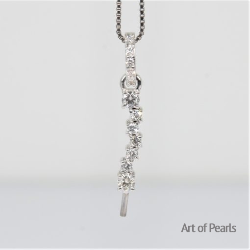 pendentif or gris 18k diamants