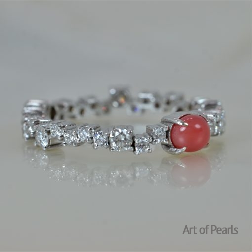 Ring WG750 Conch pearl diamonds