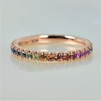 Rainbow sapphires ring 18K gold