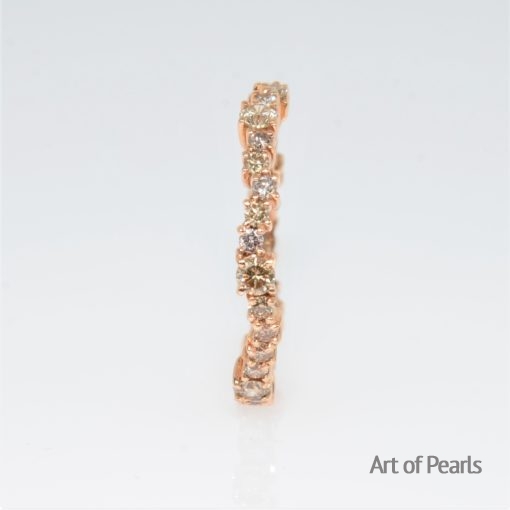 bague or rose 18K diamants bruns