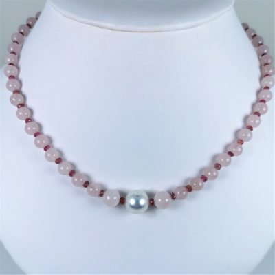 Southsea perles rose collier