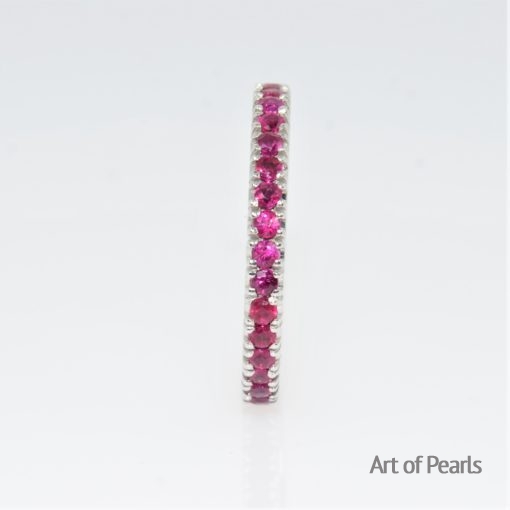 bague or blanc 750 rubis