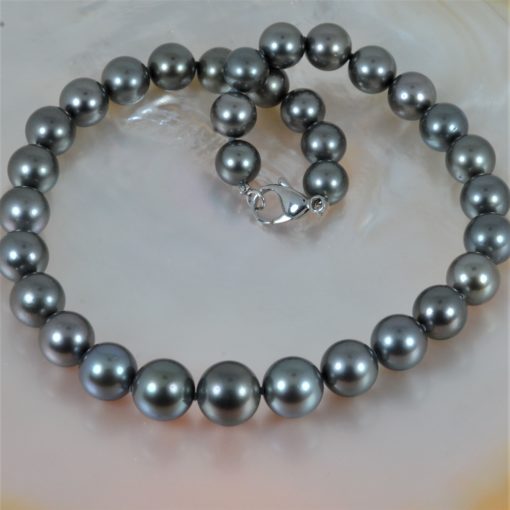 collier perles de Tahiti anthracite