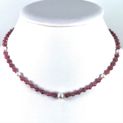 collier Tourmalines et perles Akoya Ag925