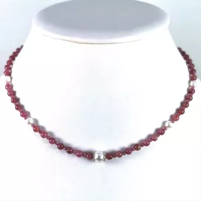 collier Tourmalines et perles Akoya Ag925
