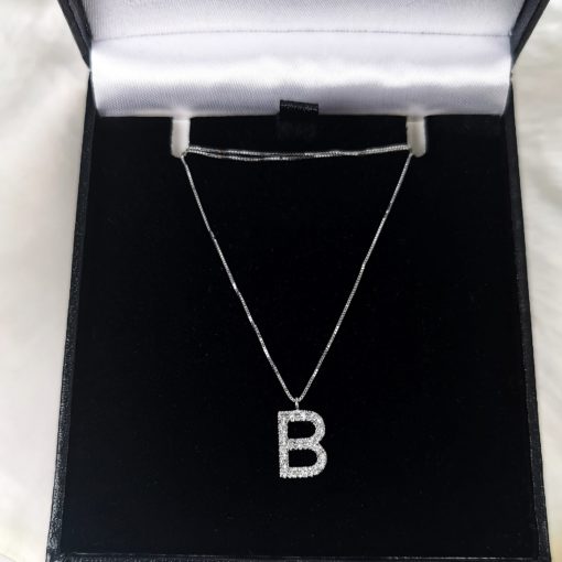 collier or 18k lettres avec diamants