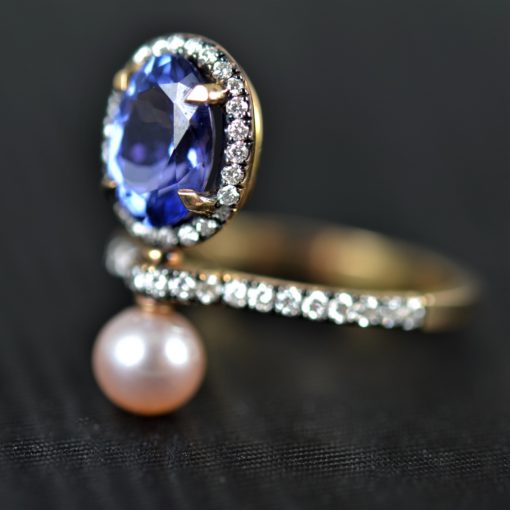 bague OR18K Tanzanite et diamants