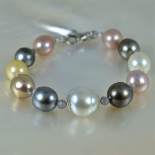 bracelet perles de culture rainbow