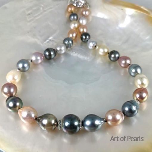 magnifique perles multicolores baroques