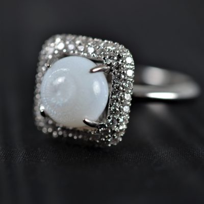 bague diamants perle naturelle