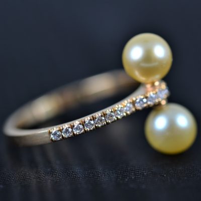 bague or rose 18K perles Akoya