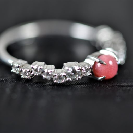 bague OG18K diamants Conche perle