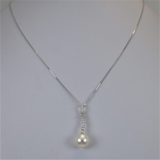 Collier OG18K diamants et perle