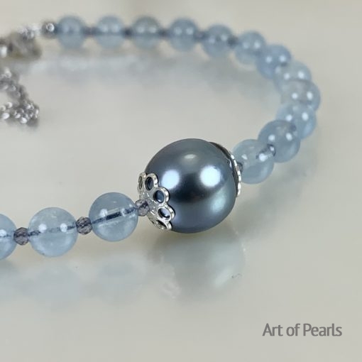 bracelet perle Tahiti pierres précieuses