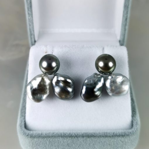 orecchini argento perle di Tahiti