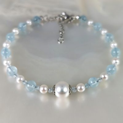 Akoya perles aigues-marines bracelet