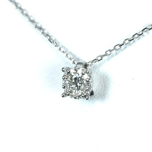 diamants or blanc 18k collier