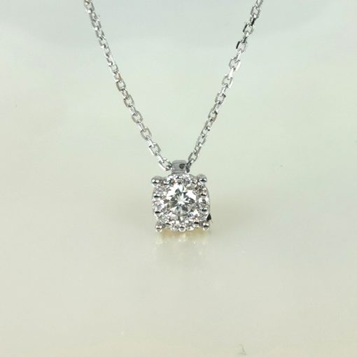 collier or blanc 18k diamants