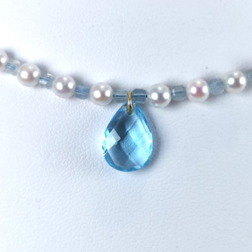 blue topaz necklace with pearls