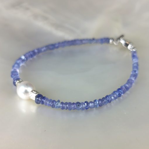 Tanzanites and Pearl bracelet