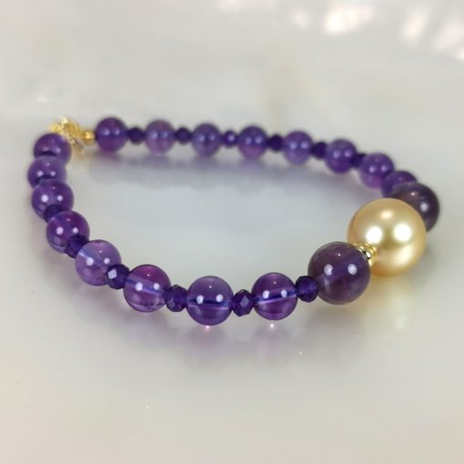 precious stones and pearl bracelet