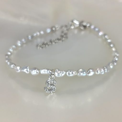 keshis perles bracelet initiale