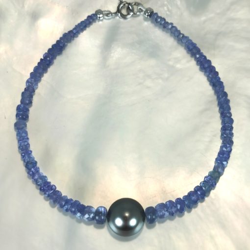 bracelet OG18K Tanzanites et Tahiti