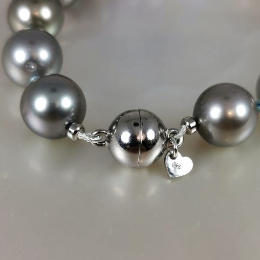 bracelet perles fermoir argent