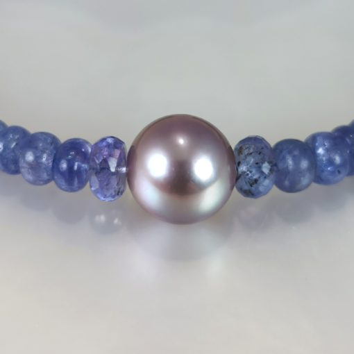 Bracelet perle purple et tanzanites