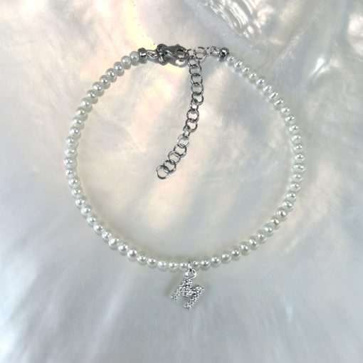 Bracelet perles blanches mariage