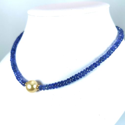 Tanzanites et Southsea gold collier