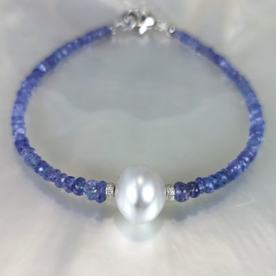 southsea perle bracelet tanzanites Ag925