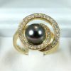 bague OJ18K diamants et perle