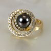 bague or 18k diamants et perle de Tahiti