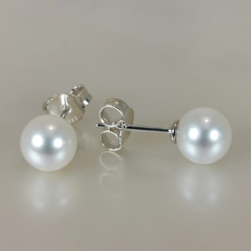 freshwater perles rondes boucles d'oreilles