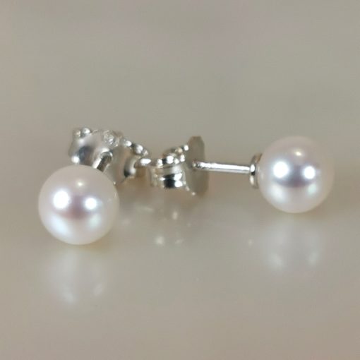 perles blanches eau douce boucles d'oreilles