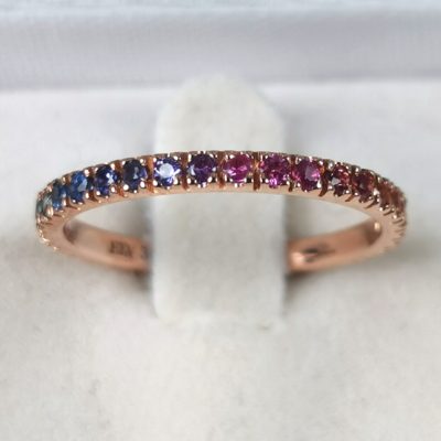 bague or rose 18k eternity rainbow mariages