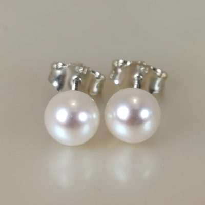 boucles oreilles Ag925 perles blanches