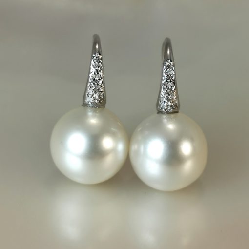 boucles d'oreilles perles et diamants mariages