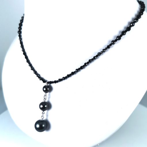 Tahiti Zuchtperlen Kette mit Steinen