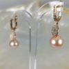 orecchini in argento 925 con perle coltivate rose naturali