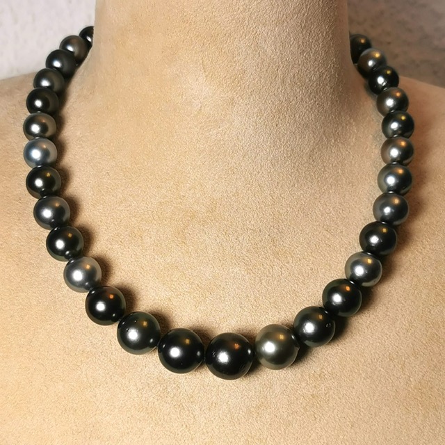 Tahiti collier de perles de culture Rainbow Ag925