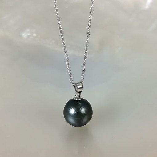bijou collier perle de Tahiti ronde en argent