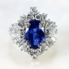bague OG18K Saphir bleu naturel et diamants