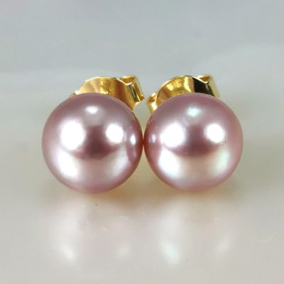 perles d'eau douce rondes roses naturelles 8x8.5mm OJ18K