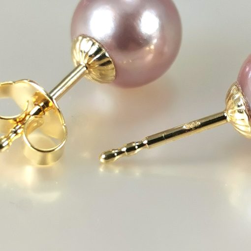 boucles oreilles OJ18K perles de culture roses